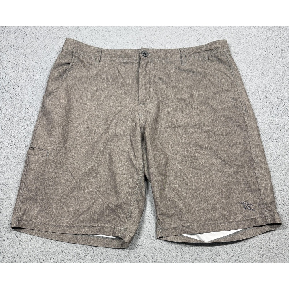 Da Hui Hybrid Collection Board Shorts Mens 38 Brown Stretch Swim Trunks Surf